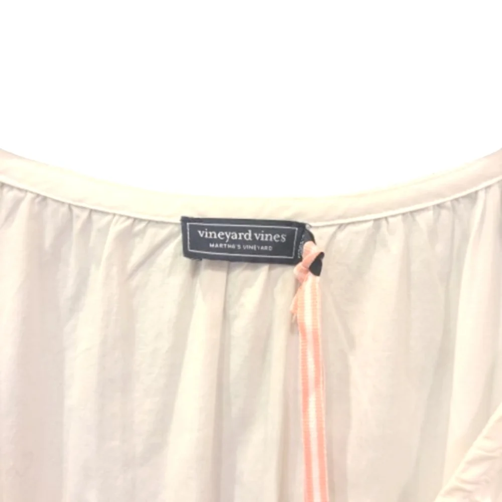 Vineyard Vines White Marina Poplin Midi Dress Large Preppy Cottagecore - Picture 4 of 16